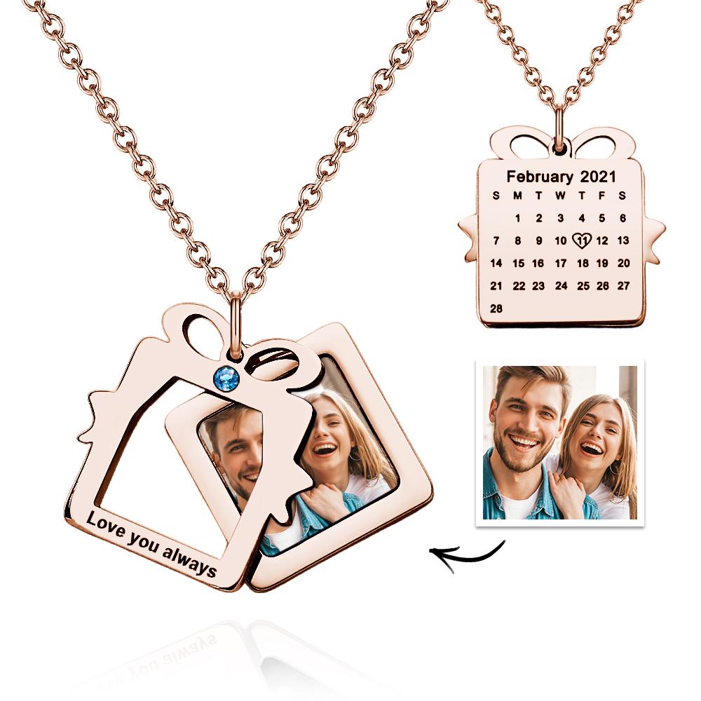 Custom Date Necklace With Picture Inside Cool Jewelry for Christmas Gift