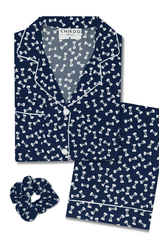 Navy Bowtai Pj Set
