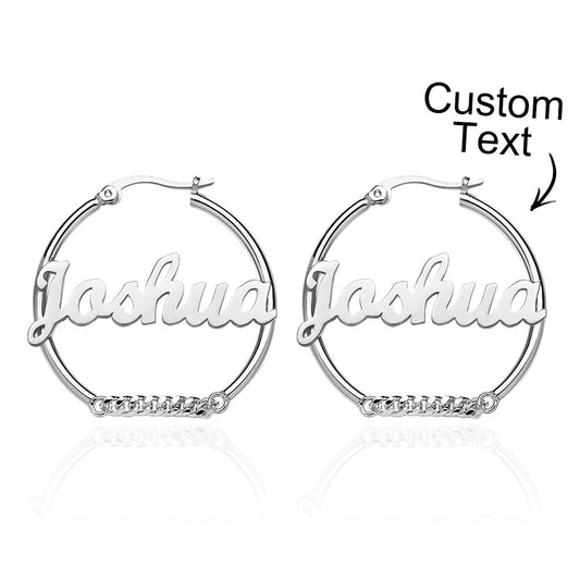 Personalized Hip Hop Name Earrings Vintage Chain Earrings Fashion Jewelry Gift For Women