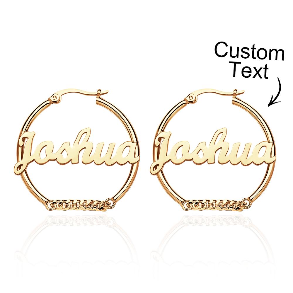Personalized Hip Hop Name Earrings Vintage Chain Earrings Fashion Jewelry Gift For Women