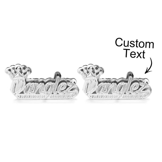 Personalized Crown Name Earrings Initial Name Hip Hop Earrings Trendy Jewelry Gift For Men