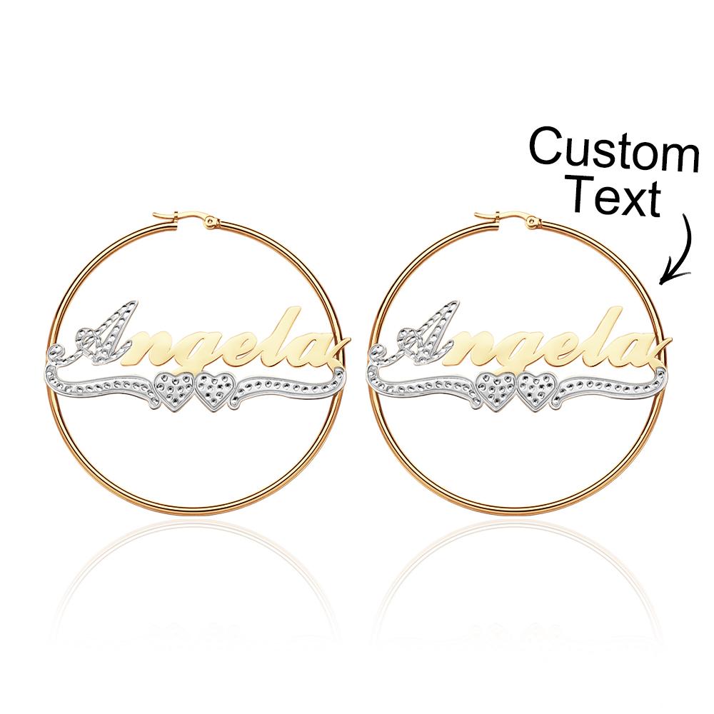 Personalized Hip Hop Name Earrings Initial Name Hoop Earrings Elegant Jewelry Gift For Girls