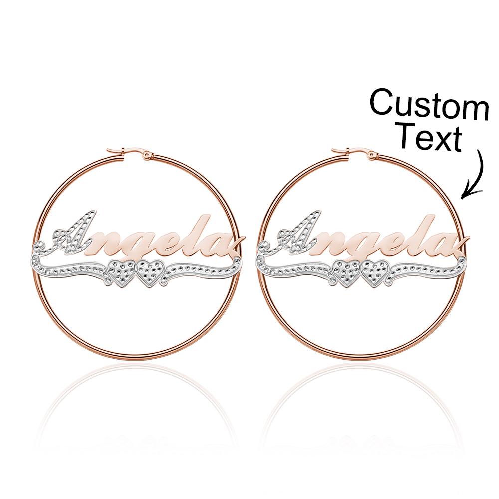 Personalized Hip Hop Name Earrings Initial Name Hoop Earrings Elegant Jewelry Gift For Girls