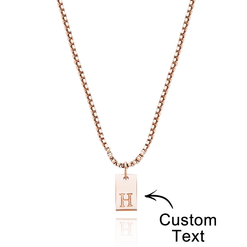 Custom Engraved Necklace Multiple Bar Initial Letter Charm Gifts