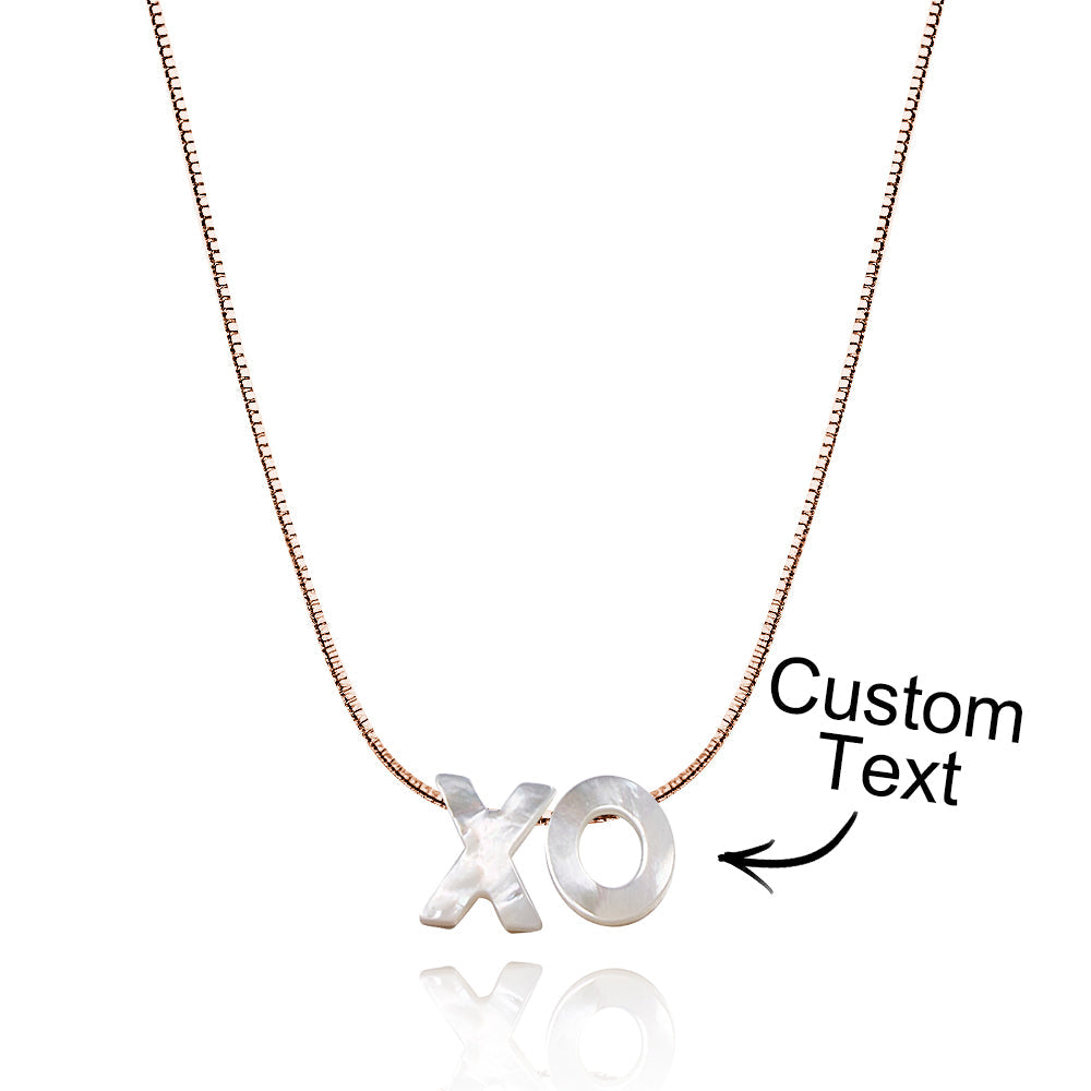 Mother of Pearl Name Necklace Custom Name Silver Necklace