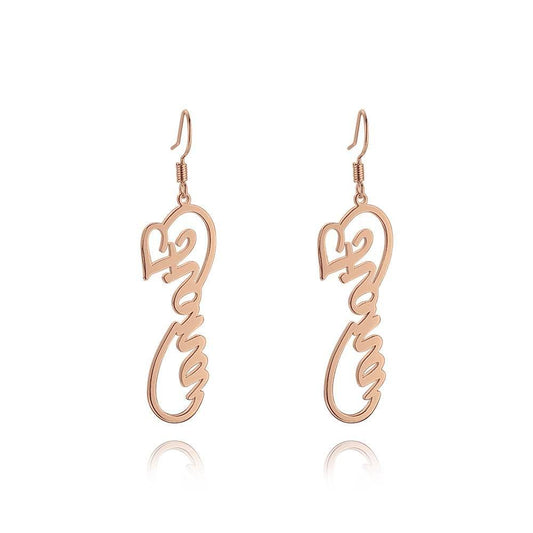 Name Earrings, Drop Earrings Platinum Plated
