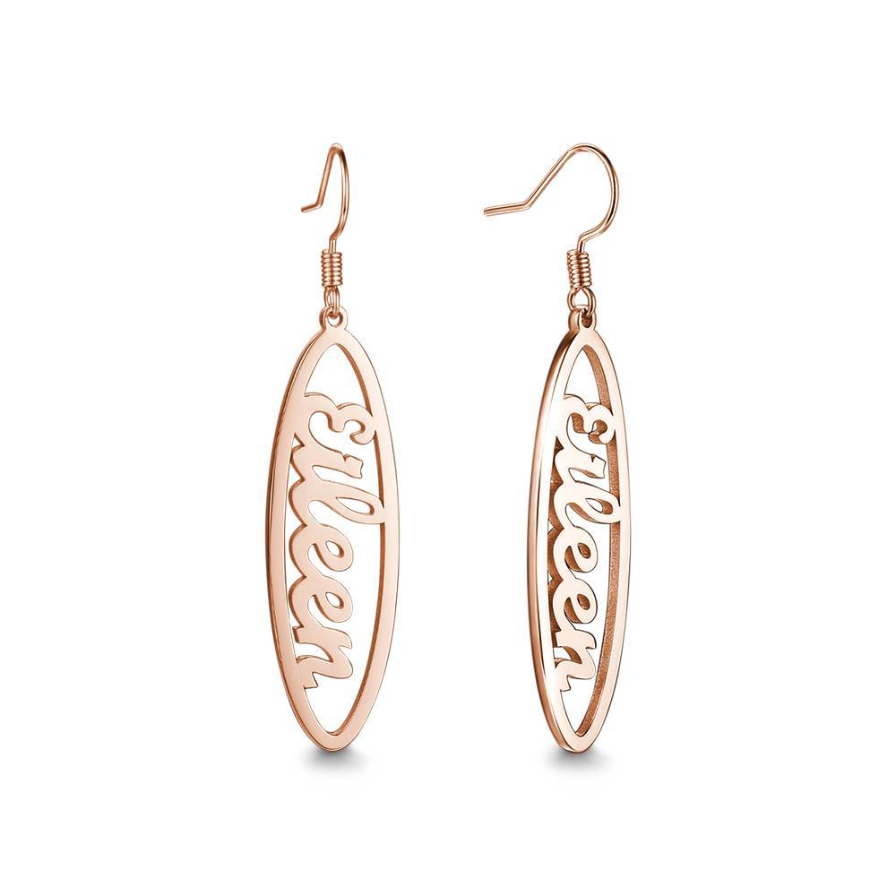 Name Earrings, Drop Earrings Simple Style 14K Gold Plated