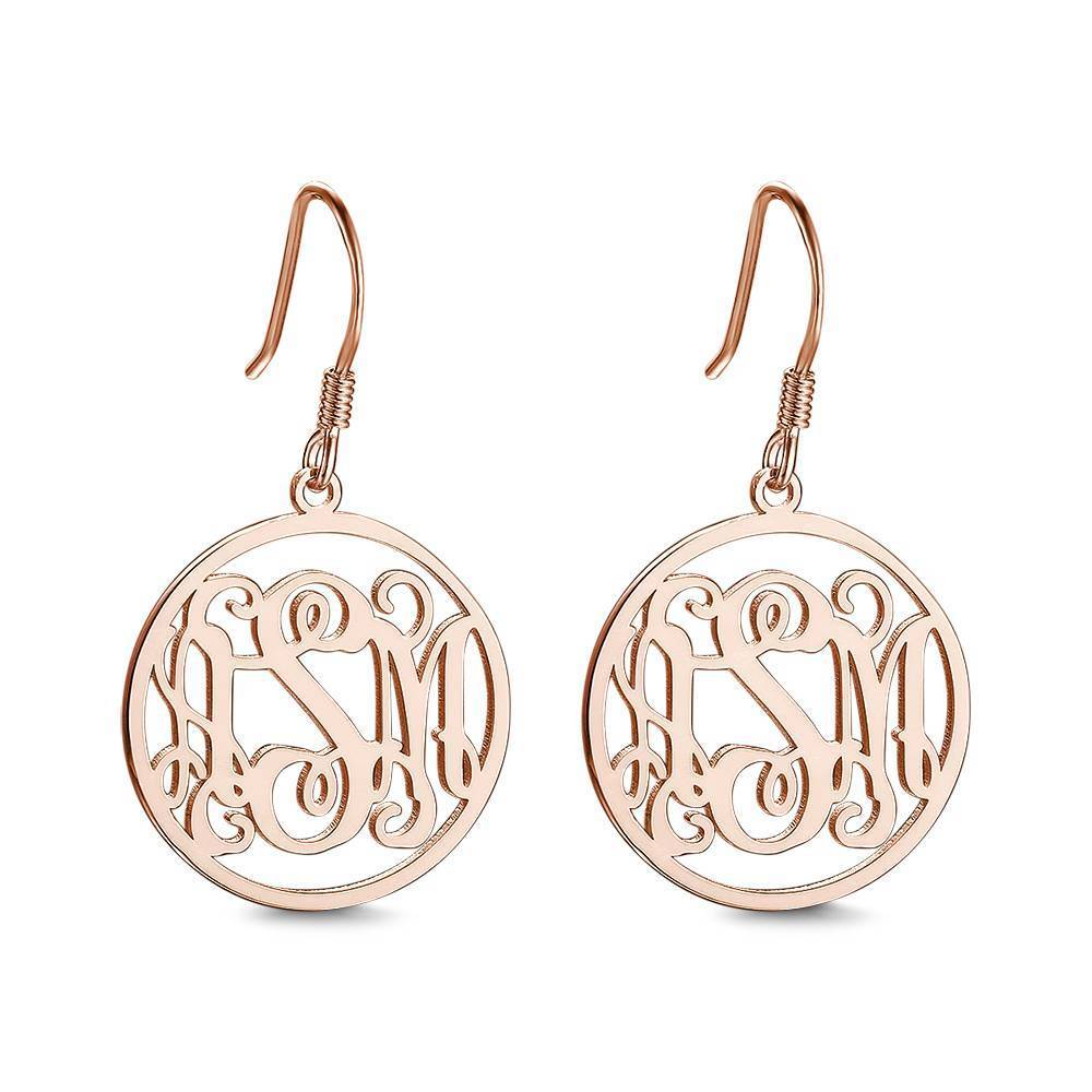 Monogram Earrings, Drop Earrings Elegant Jewellery Silver