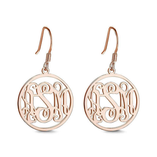 Monogram Earrings, Drop Earrings Elegant Jewellery Silver