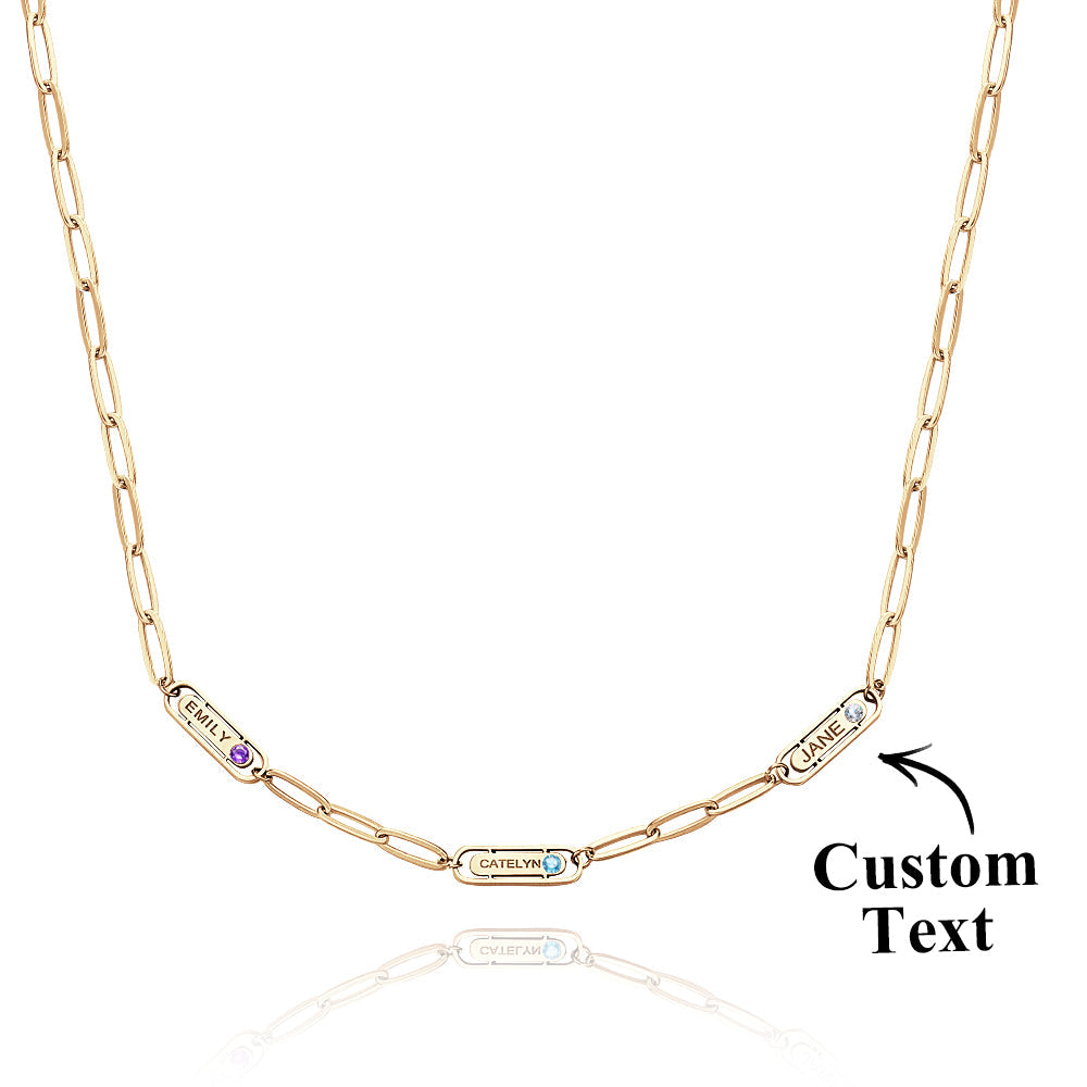 Personalized Name Birthstone Simple Necklace Gift