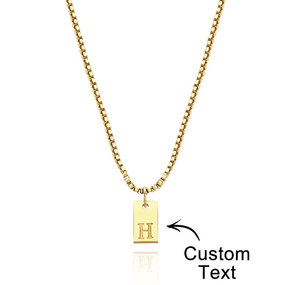Custom Engraved Necklace Multiple Bar Initial Letter Charm Gifts