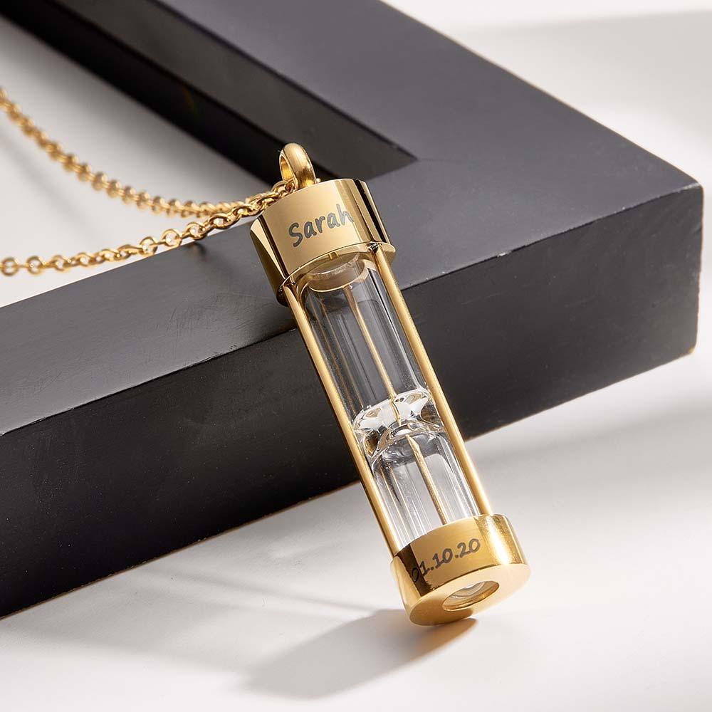 Custom Name Necklace Hourglass Remember Gift