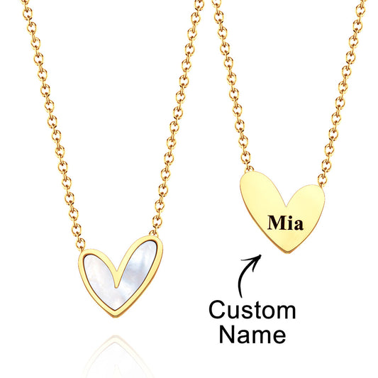 Custom Engraved Necklace Classic Heart Unique Gift