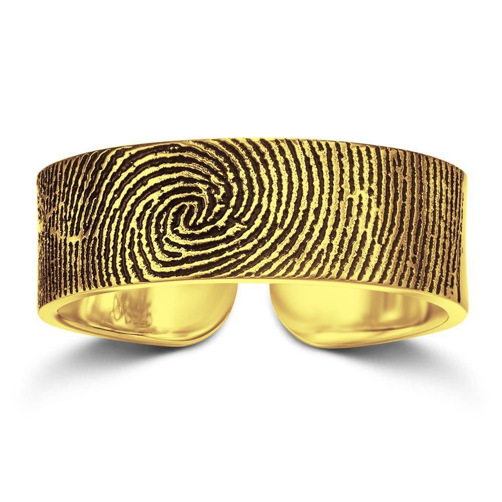 Engraved Ring Fingerprint Ring for Men's Unique Gifts Rose Gold Plated