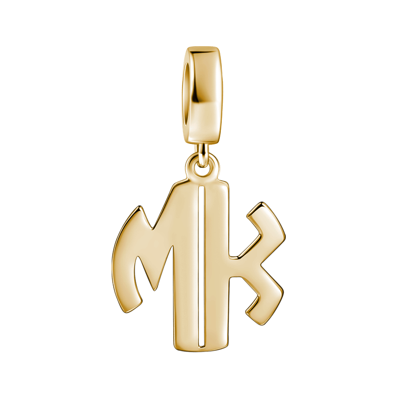 Personalized Two Letter Pendant Charm Rose Gold Plated Silver