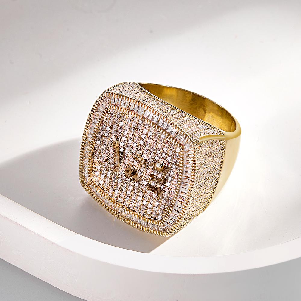 Custom Name Hip Hop Ring Personalized Trendy Inlaid Zircon Ring Gifts For Him