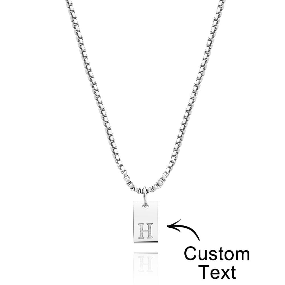Custom Engraved Necklace Multiple Bar Initial Letter Charm Gifts