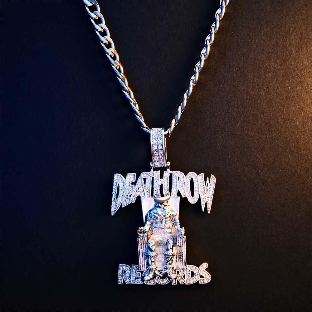 Engraved Hip Hop Necklace Deathrow Records Exaggerate Pendant For Him