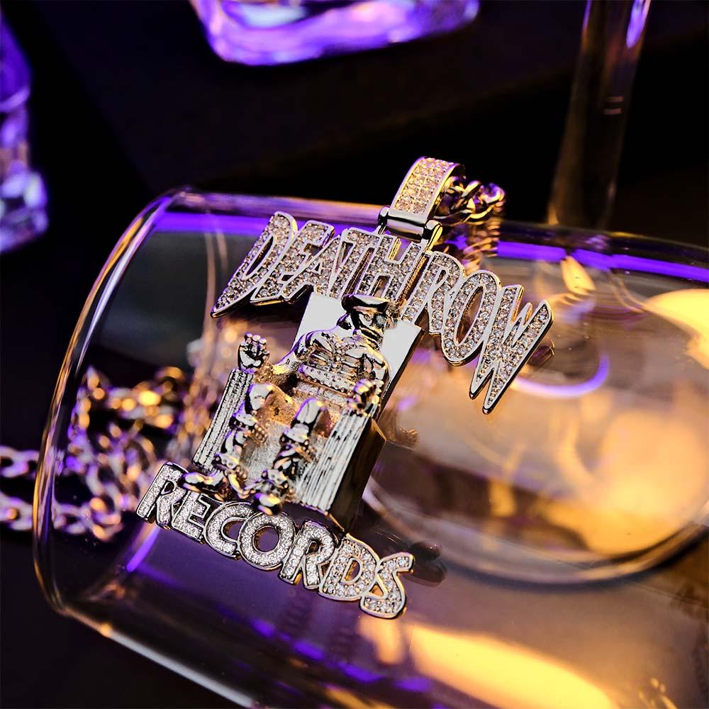 Engraved Hip Hop Necklace Deathrow Records Exaggerate Pendant For Him