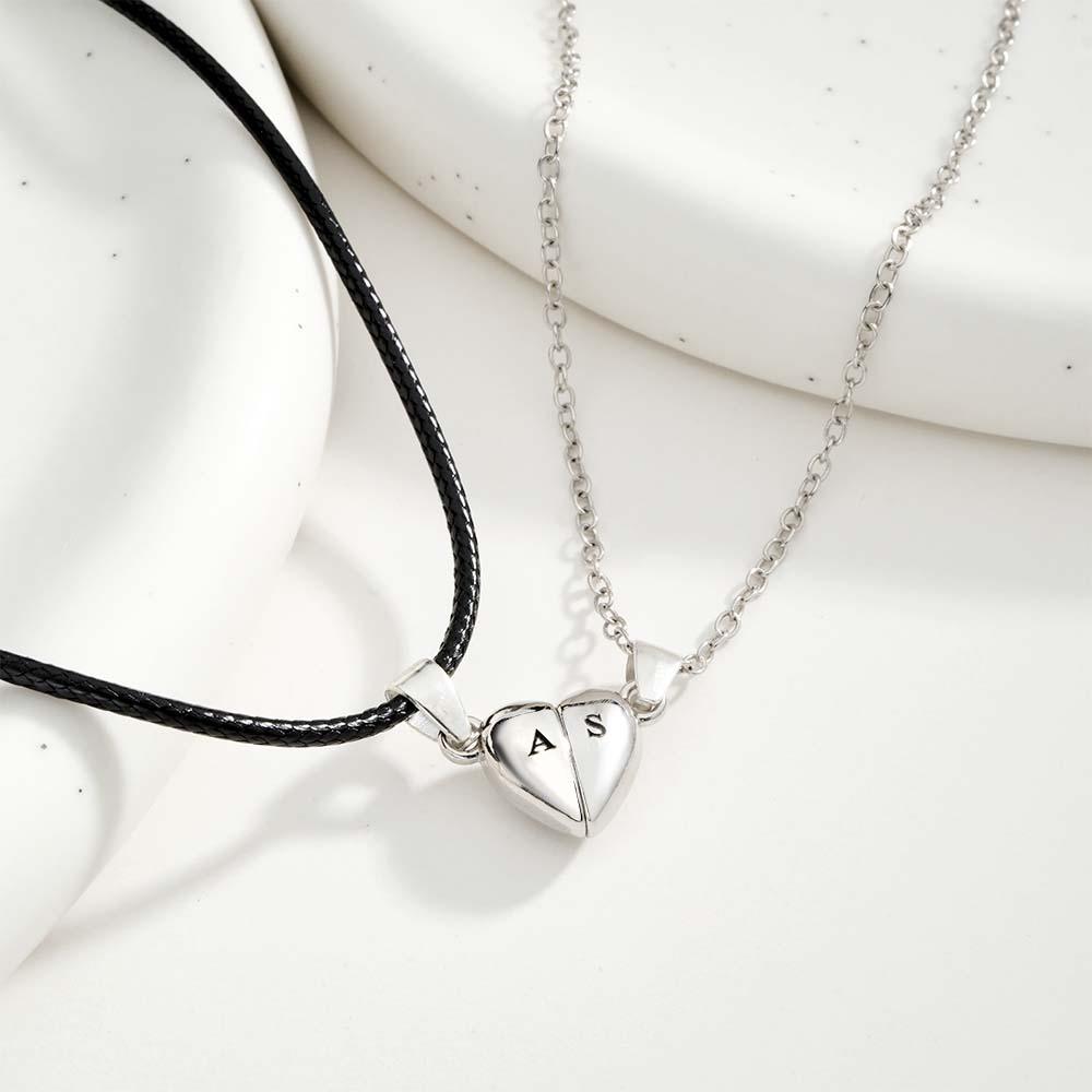 Custom Letter Magnetic Heart Necklace Fashion Chain Necklace For Couples