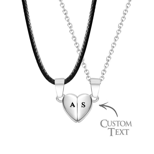 Custom Letter Magnetic Heart Necklace Fashion Chain Necklace For Couples