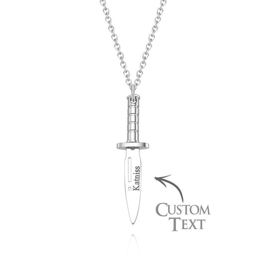 Custom Name Necklace Metal Dagger Cool Gift for Men