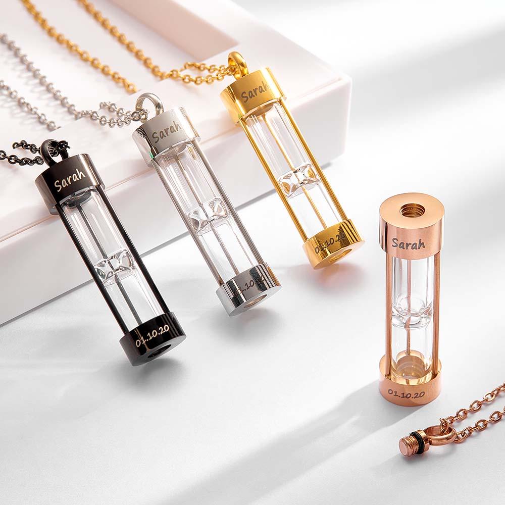 Custom Name Necklace Hourglass Remember Gift