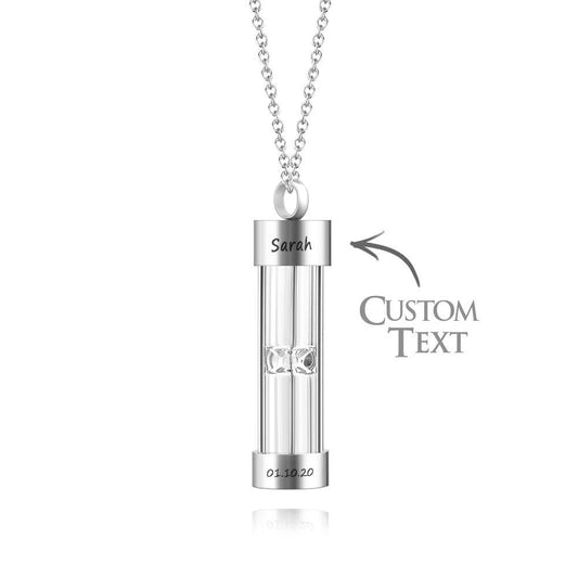Custom Name Necklace Hourglass Remember Gift