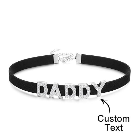 Custom Fashion Letter Necklace Black Leather Choker Collar Personalized Sexy Party Name Necklace Jewelry