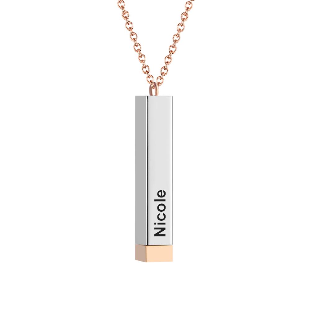 Hidden Message Necklace Custom Engraved Necklaces Pull-out Lettering Necklace Bar Necklace Gifts For Her