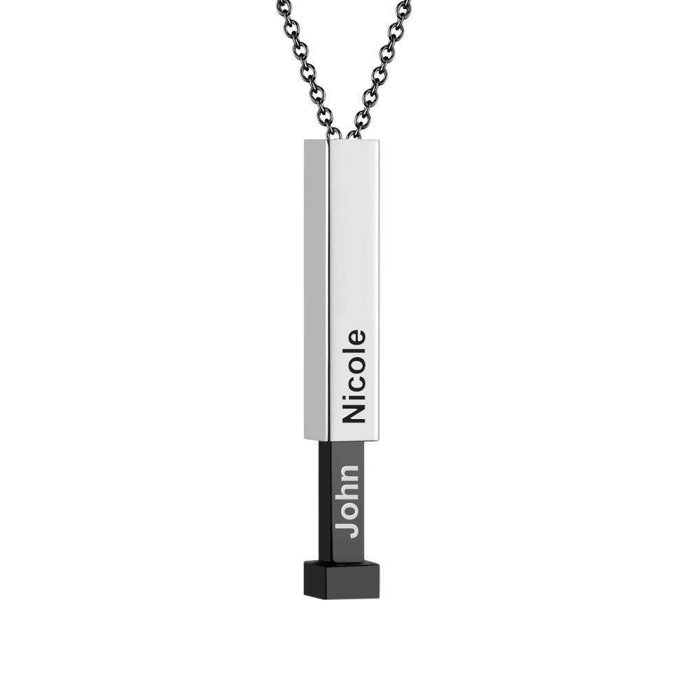 Hidden Message Necklace Custom Engraved Necklaces Pull-out Lettering Necklace Bar Necklace Gifts For Her