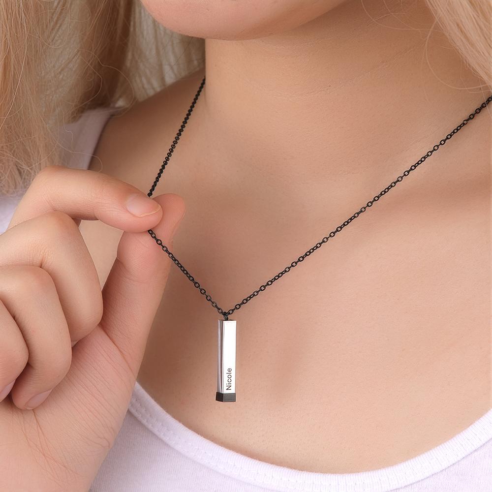 Hidden Message Necklace Custom Engraved Necklaces Pull-out Lettering Necklace Bar Necklace Gifts For Her