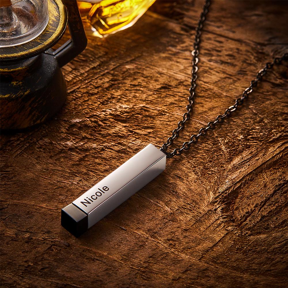 Hidden Message Necklace Custom Engraved Necklaces Pull-out Lettering Necklace Bar Necklace Gifts For Her