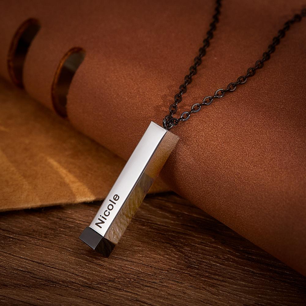 Hidden Message Necklace Custom Engraved Necklaces Pull-out Lettering Necklace Bar Necklace Gifts For Her