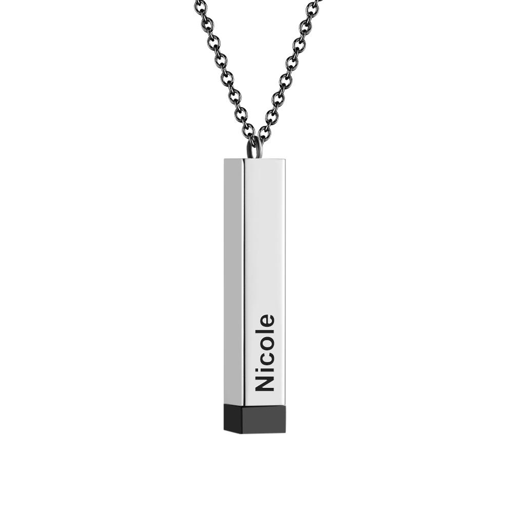 Hidden Message Necklace Custom Engraved Necklaces Pull-out Lettering Necklace Bar Necklace Gifts For Her
