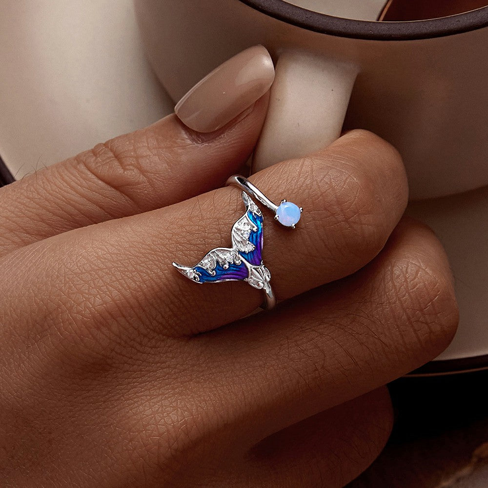 Dream Mermaid Open Ring Silver
