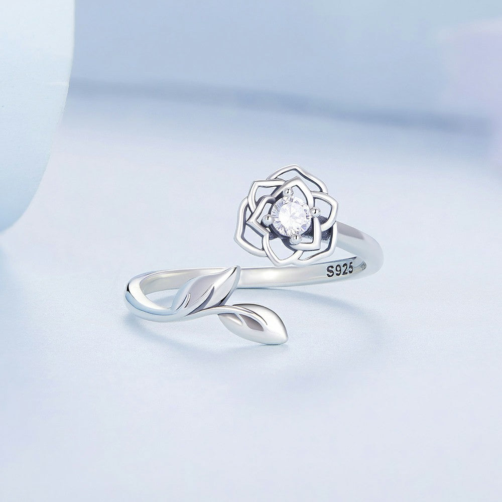 Camellia Open Ring Silver