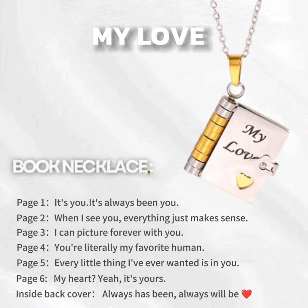 Flip Book Necklace My Little Star Book Necklace for Daughter Necklace A Letter to My Son in a Locket Family Gifts