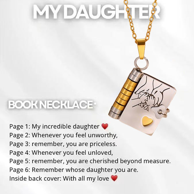 Flip Book Necklace My Little Star Book Necklace for Daughter Necklace A Letter to My Son in a Locket Family Gifts