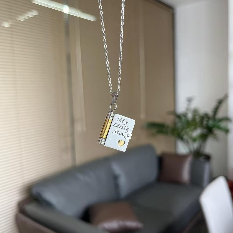 Flip Book Necklace My Little Star Book Necklace for Daughter Necklace A Letter to My Son in a Locket Family Gifts