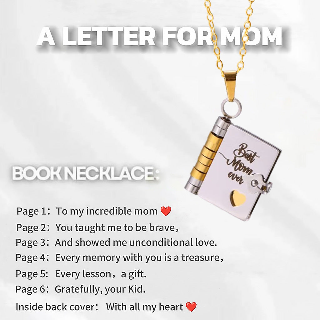 Flip Book Necklace My Little Star Book Necklace for Daughter Necklace A Letter to My Son in a Locket Family Gifts