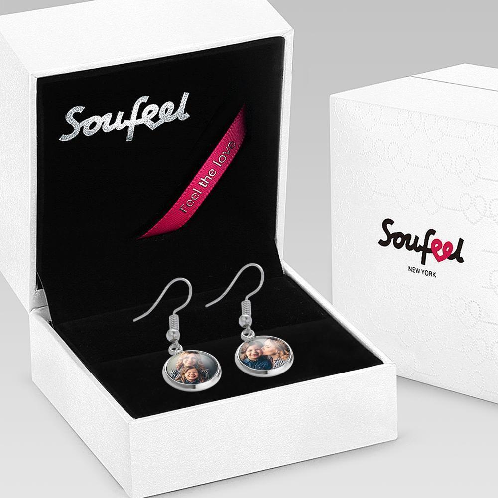 Photo Earrings Drop Earrings Two Photos Unique Gifts For Her