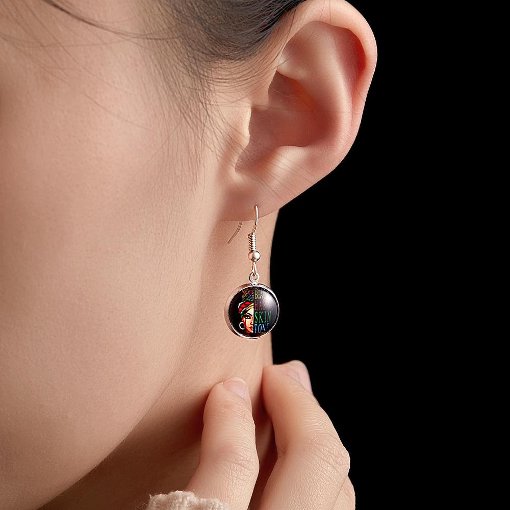 Photo Earrings Drop Earrings Unique Gifts For Her With Text