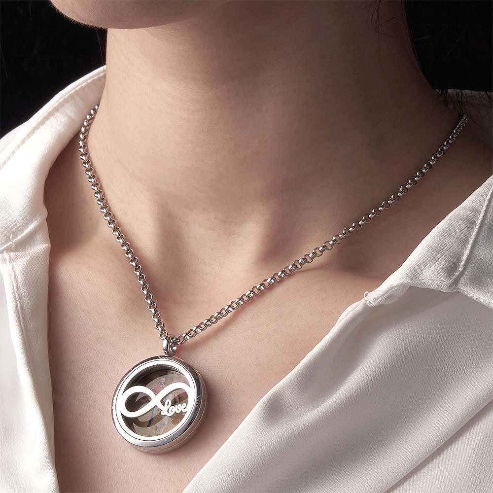Custom Photo Engraved Locket Necklace Simple Men's Gift