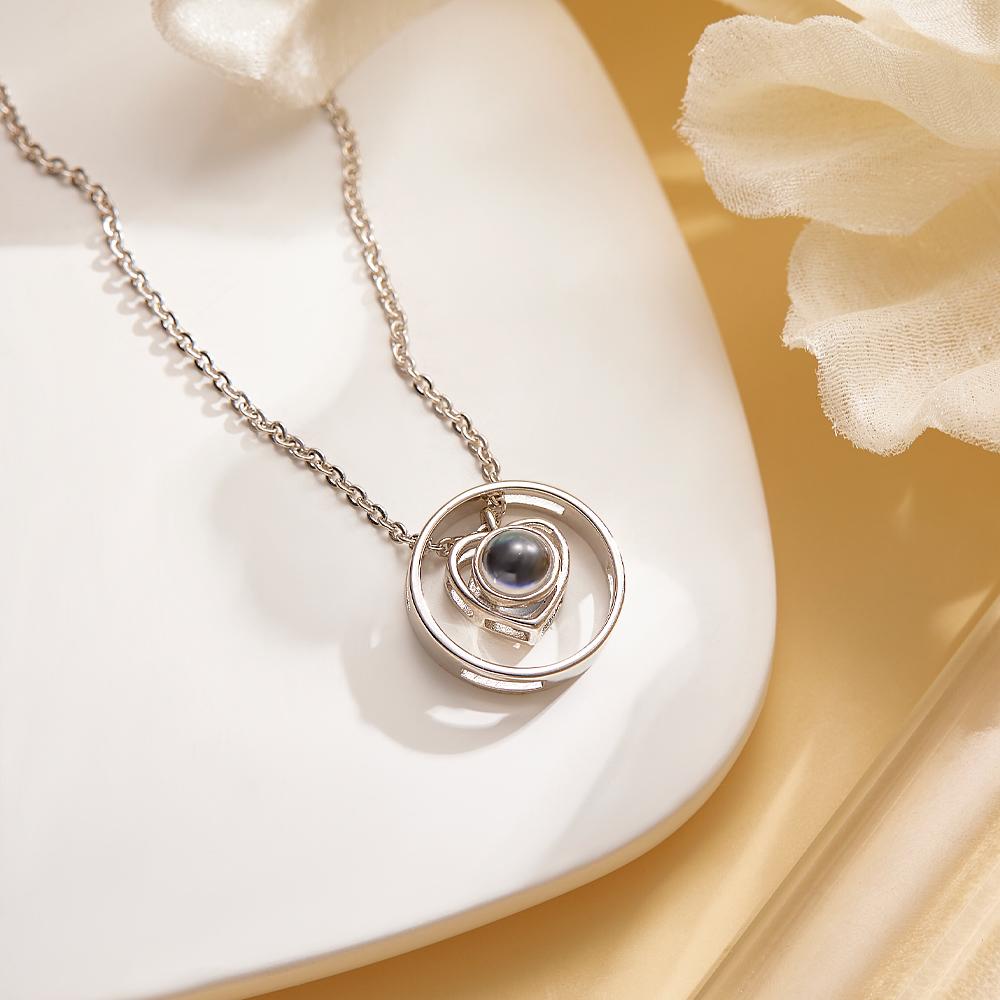 Custom Projection Necklace Swing Heart Simple Gift for Her