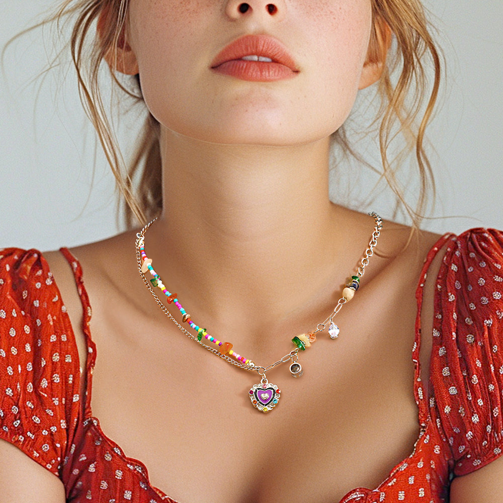Custom Projection Necklace Sweet Cool Girl Summer Gift