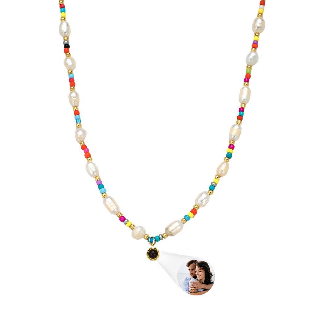 Custom Projection Necklace Colorful Bead Pearl Y2K Gift