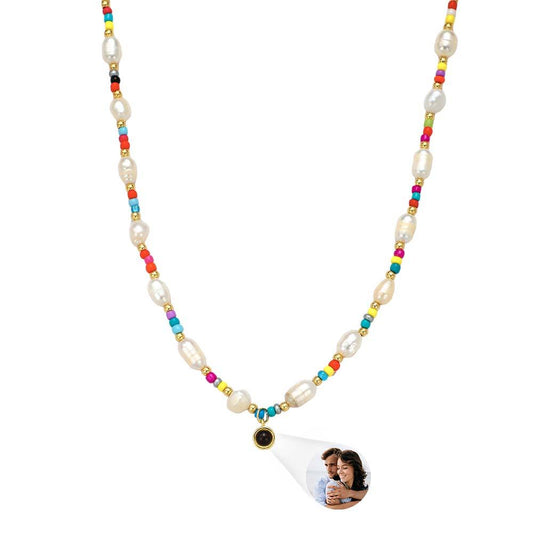 Custom Projection Necklace Colorful Bead Pearl Y2K Gift