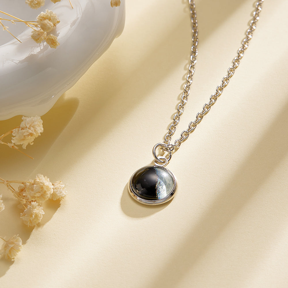 Custom Moon Phase Necklace Birth Moon Jewelry Necklace