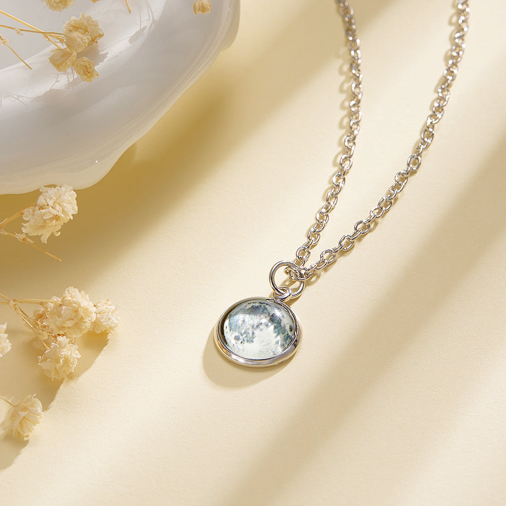Custom Moon Phase Necklace Birth Moon Jewelry Necklace